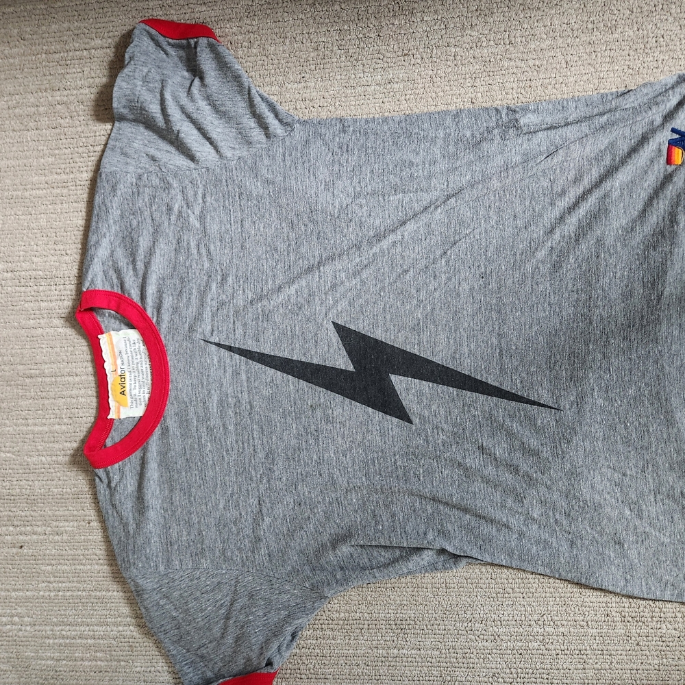 Gray and Red Lightning Bolt Kids Costume T-Shirt